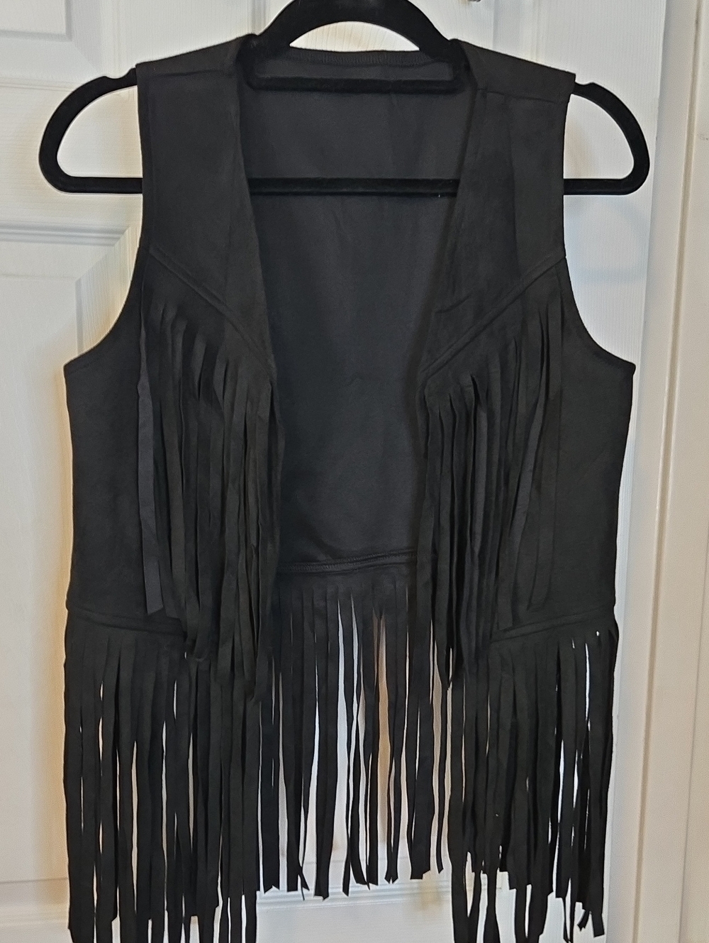 Black Fringe Sleeveless Vest - Women Tops